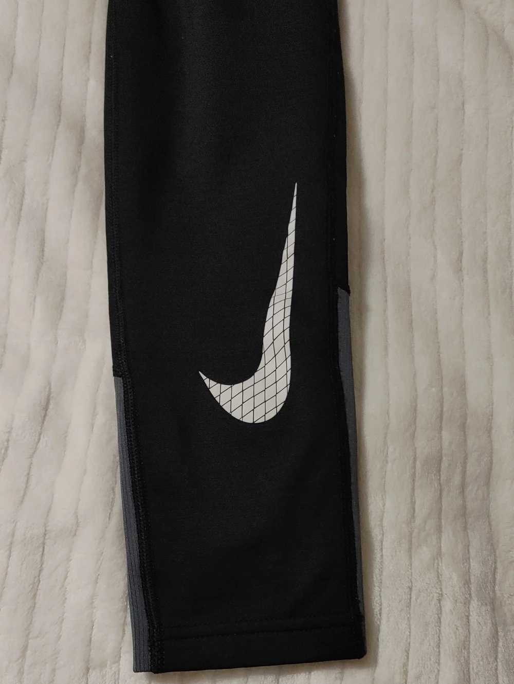 Nike Kids Black Cropped Leggings with White Swoosh